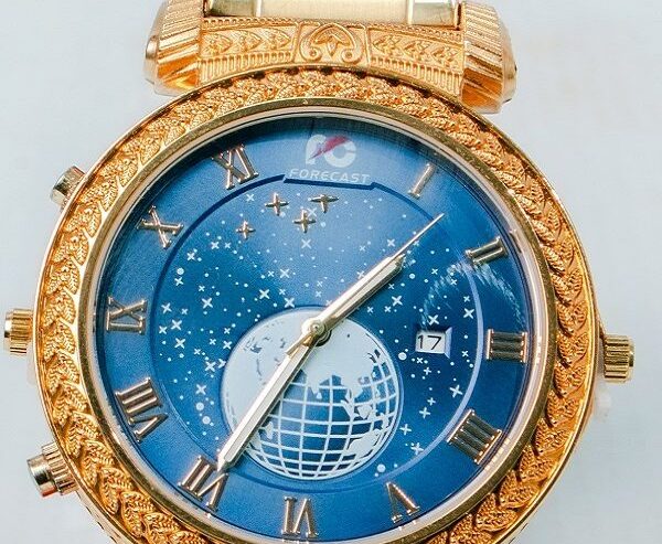 Forecast Gold Leather Strap Watch For Men