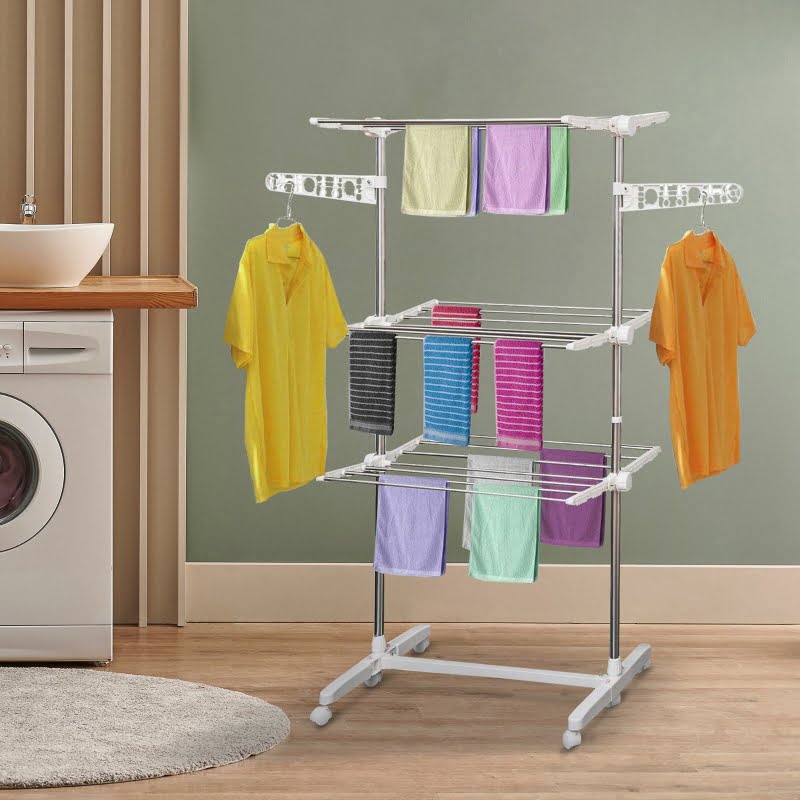 Folding 3 Tier Clothes Dryer Hanger Rack Stand