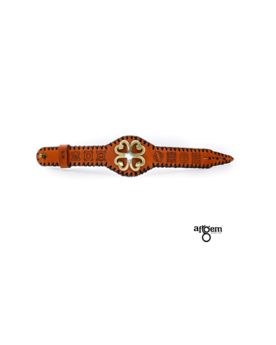 Adinkra Leather Bracelet – Nyame Dua