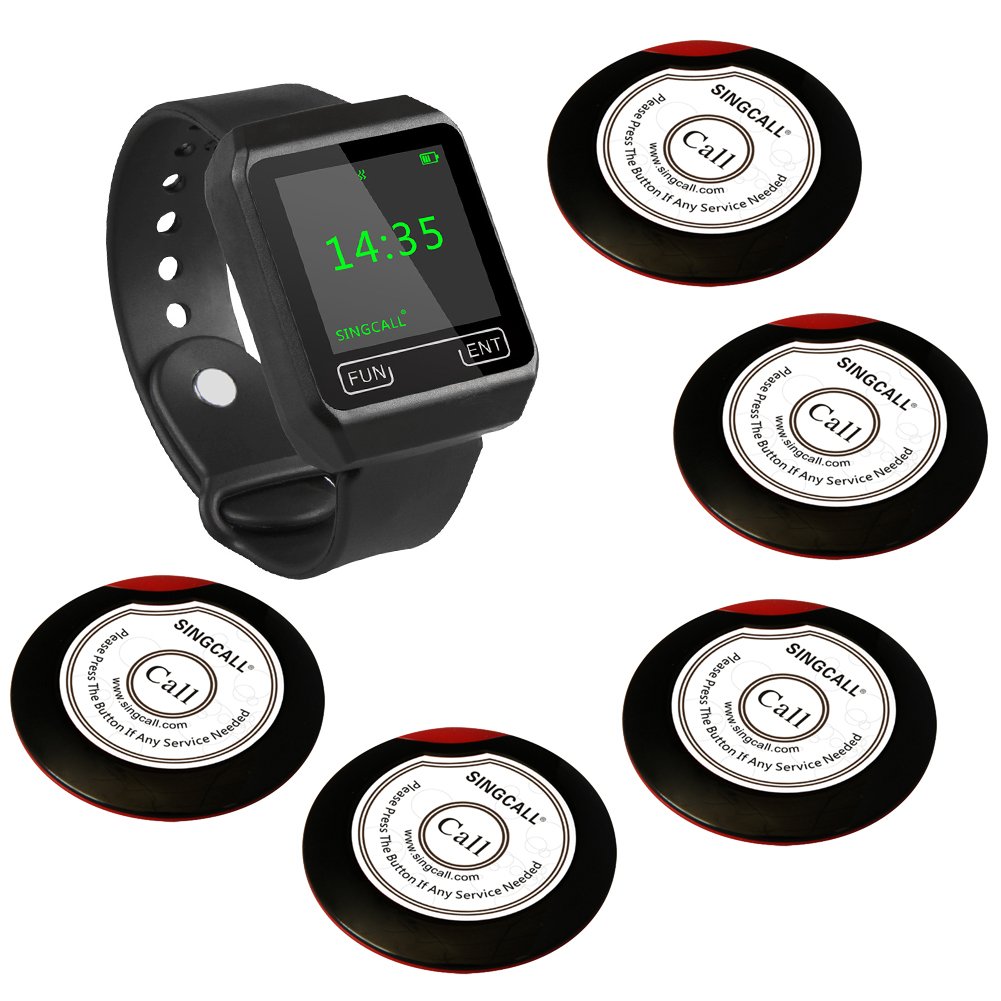 Restaurant service waiter caller system pager watch console