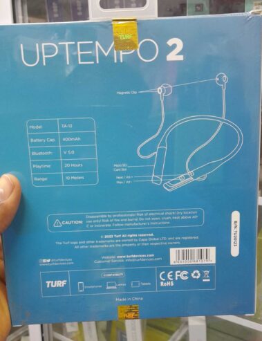 Turf Uptempo 2 Bluetooth Neck Band – Uninterrupted Sound, Extended Standby