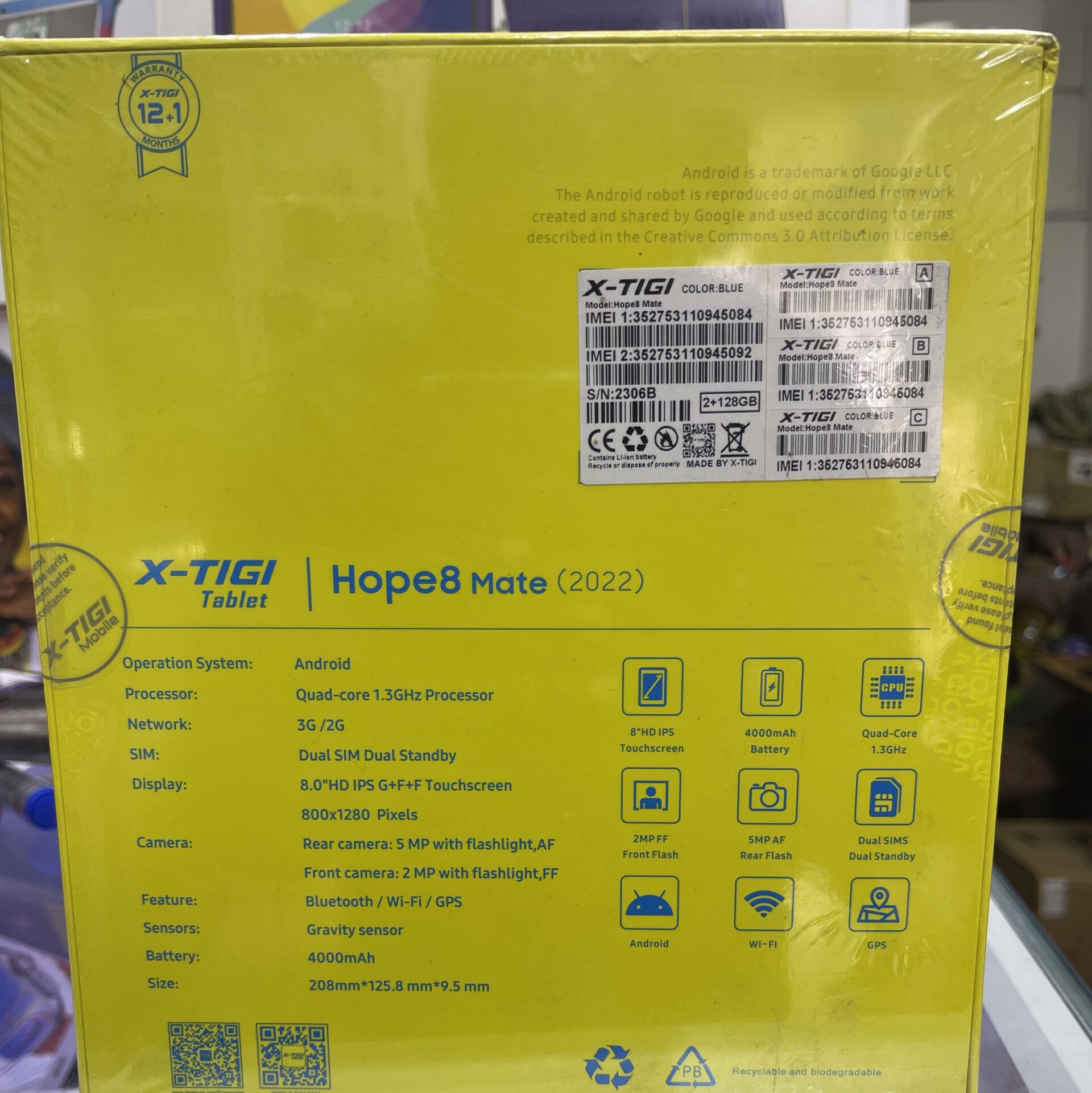 Xtigi Tablet Hope 8 Mate 2022 Dual SIM 2GB 128GB