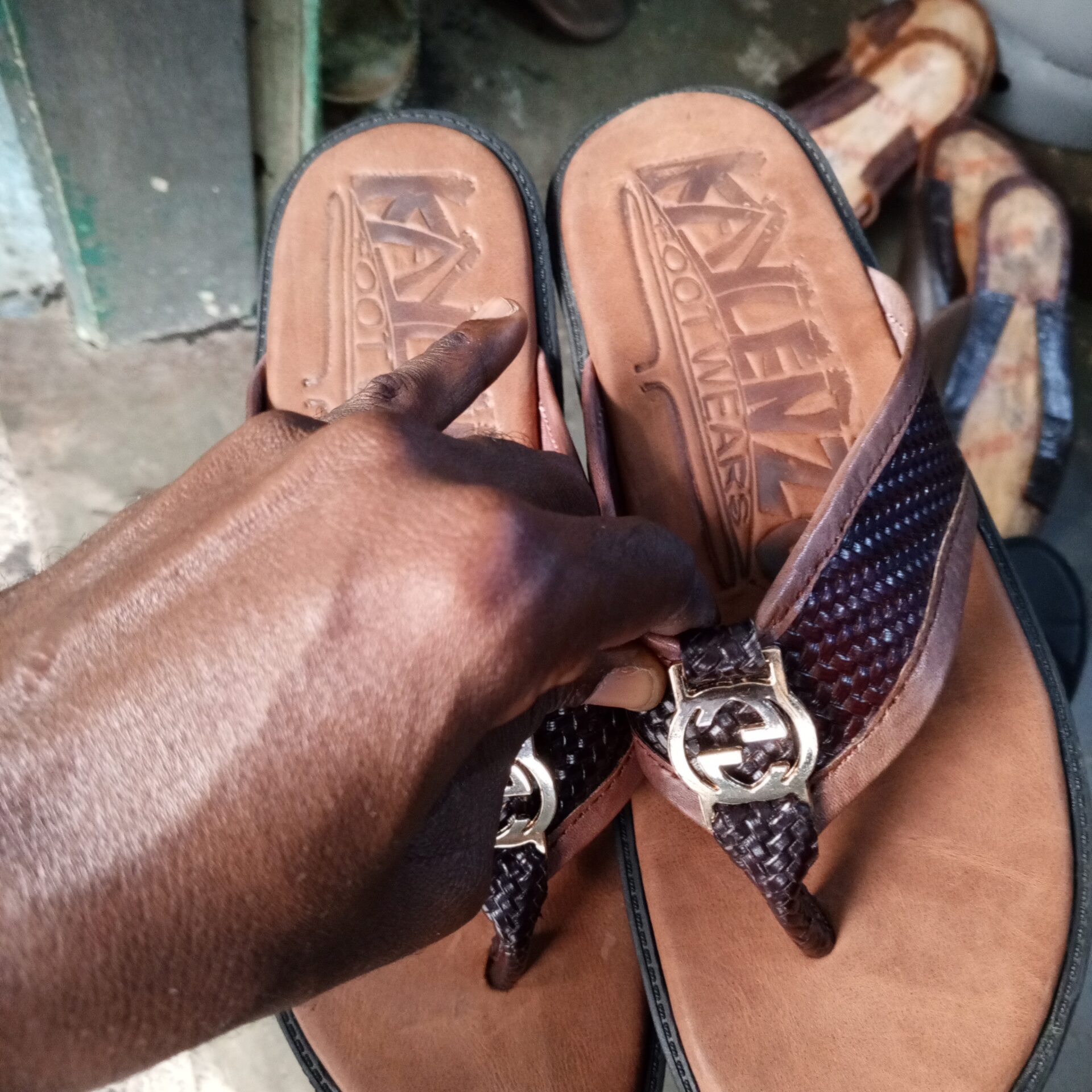 Original Italian leather slippers for men