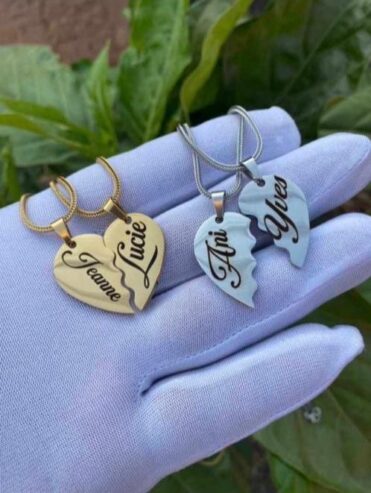 Unisex customized love couple necklace