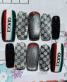 Short press on nails multi colours