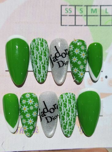Short press on nails multi colours