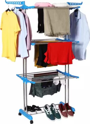 Movable Cloth Standing Dry Rack 3 Tier
