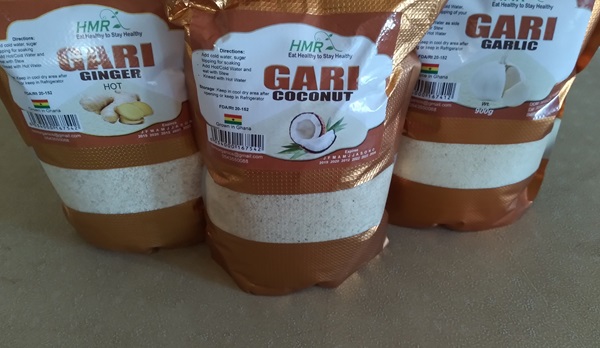 HMR Coconut Gari, Ginger Gari, Garlic Gari