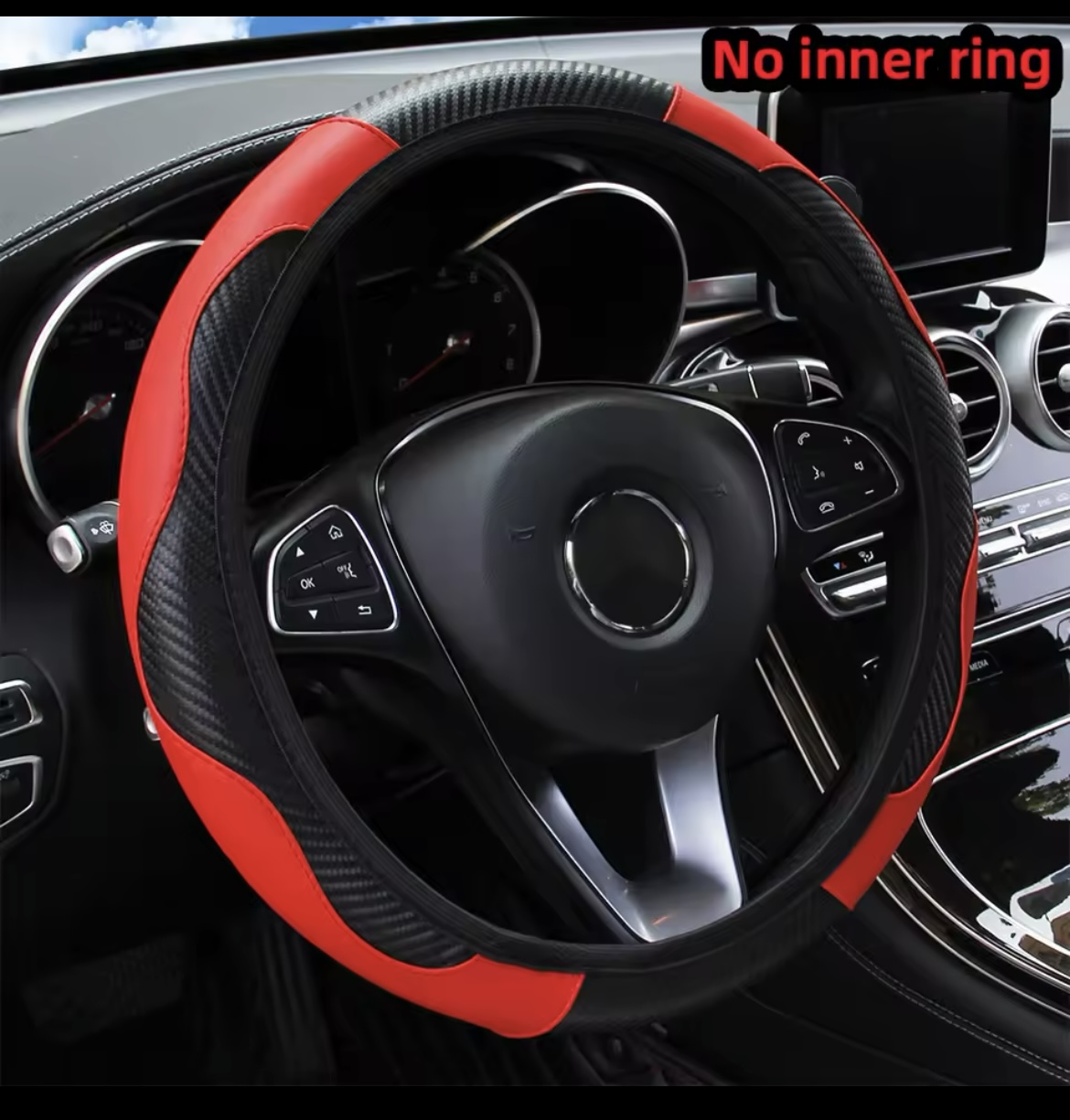 Carbon Fiber Leather Car Steering Wheel Cover