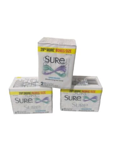 SURE Unscented Deodorizing Bar Soap Pack of 2