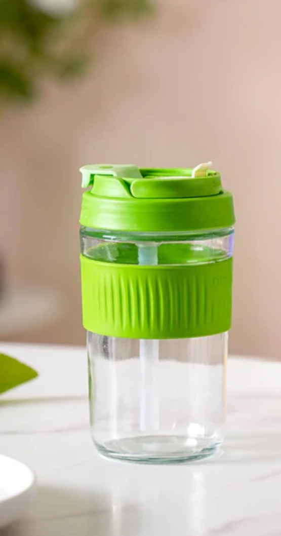 Green glass drinking bottle 500ml