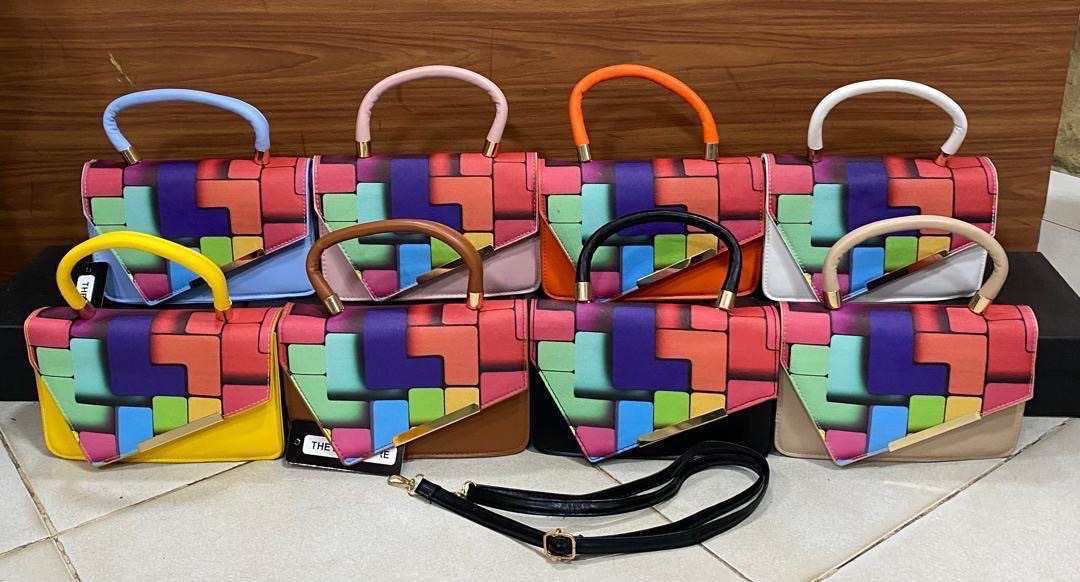Multi colored ladies handbag