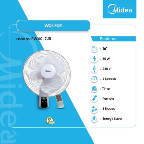 Midea 16″ Wall Fan White Fw40 7jr