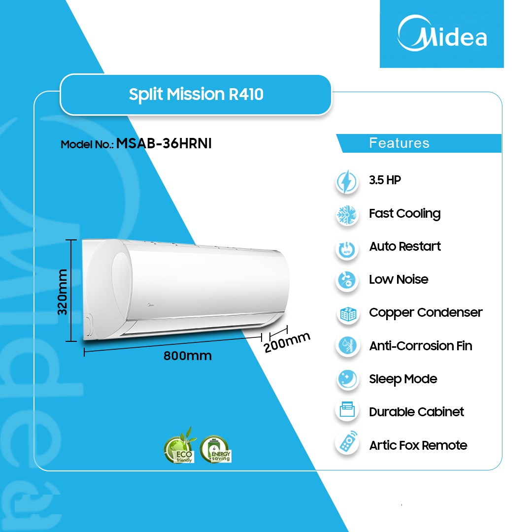 Midea 3.5hp R410 Split Air Conditioner Msab-36hrn1