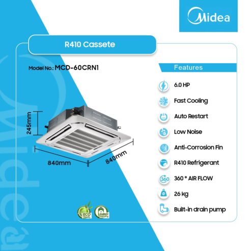 Midea 6.0hp R410 Cassette Unit