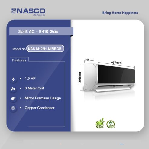 Nasco 1.5hp R410 Split Air Conditioner Mirror Design Nas M12n1