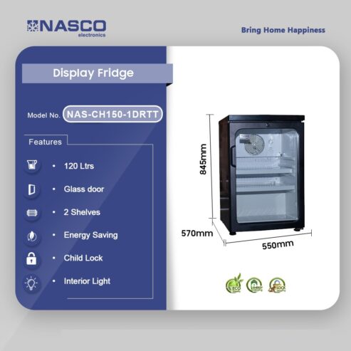 Nasco 120ltr Display Fridge Nas Ch150 1drtt