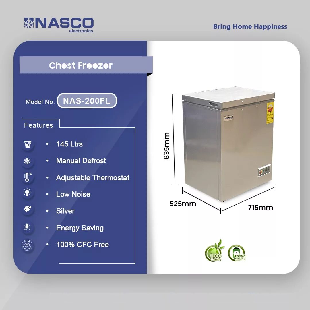 Nasco 145 Ltrs Chest Freezer Nas 200fl