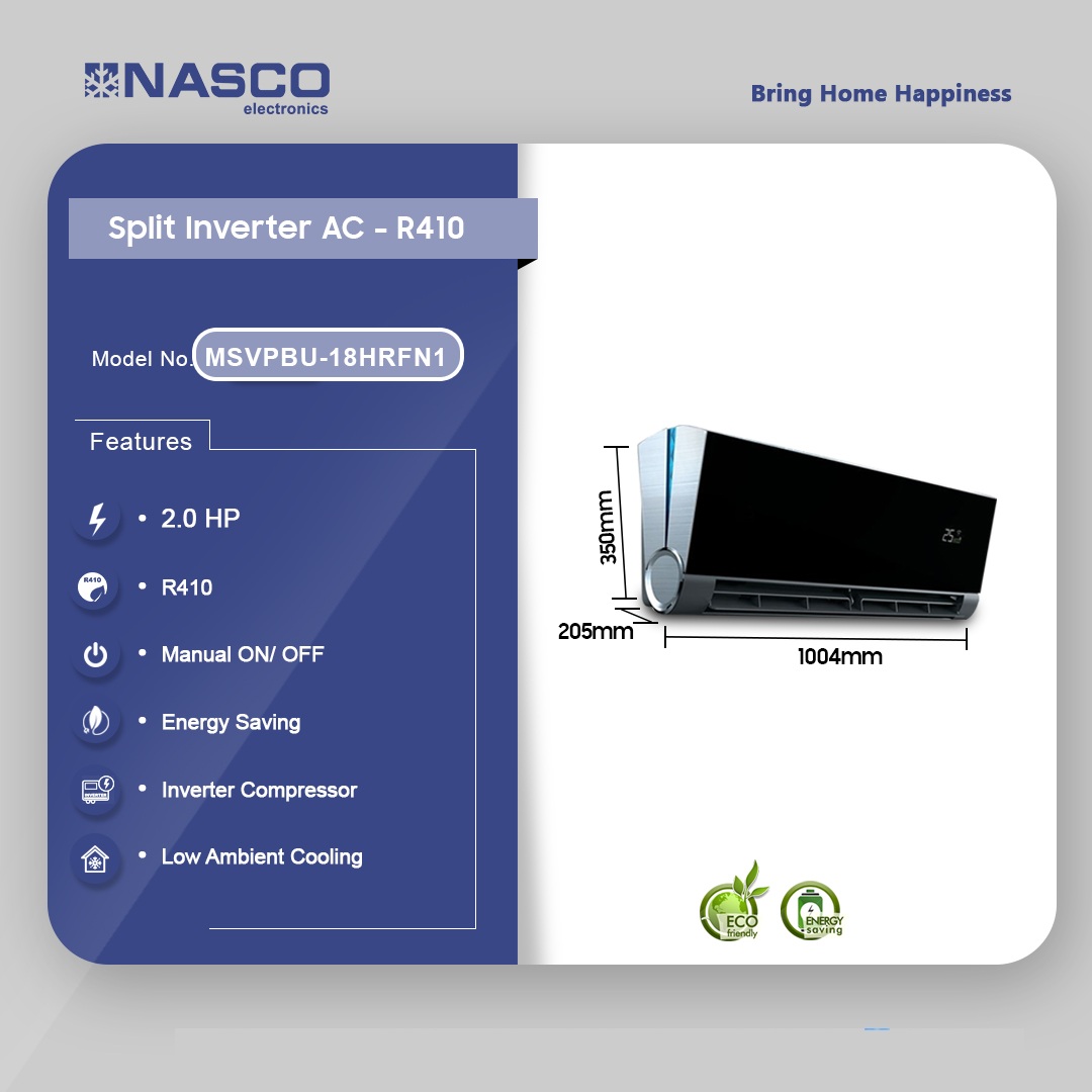 Nasco 2.0hp Vertu Plus Mirror Inverter Aircondition Msvpbu-18hrfn1