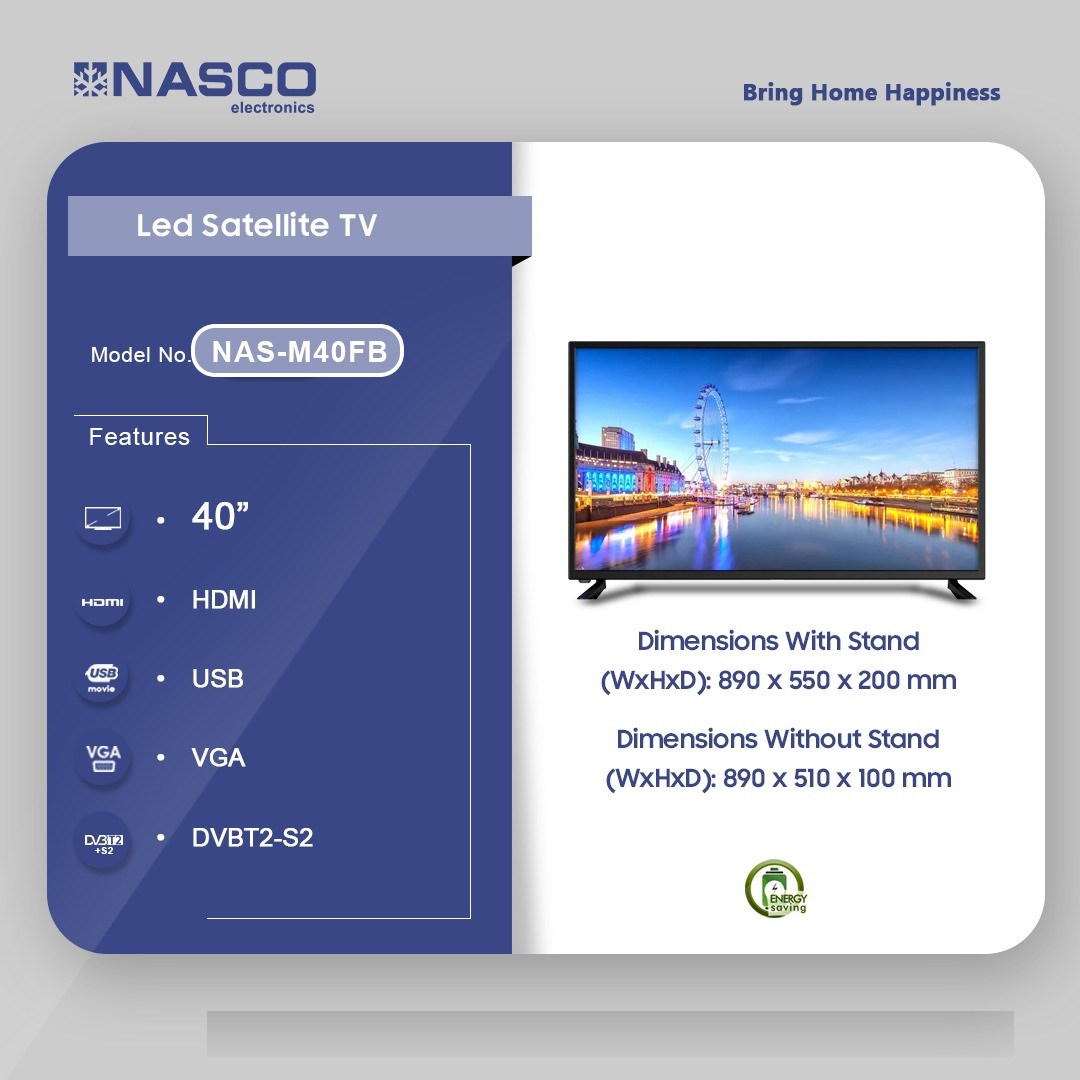 Nasco 40″ Led Digital Satellite Tv Nas M40fb