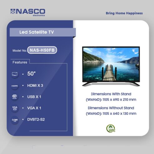 Nasco 50 Inches Led Digital Satellite Tv Nas H50fb