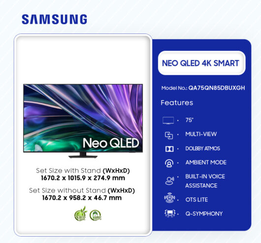 Samsung 75″ Neo Qled 4k Smart Tv Qa75qn85dbuxgh