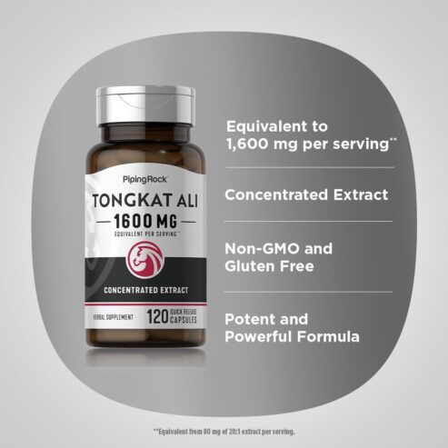 Tongkat Ali Long Jack 1600 mg (per serving) 120 Quick Release Capsules