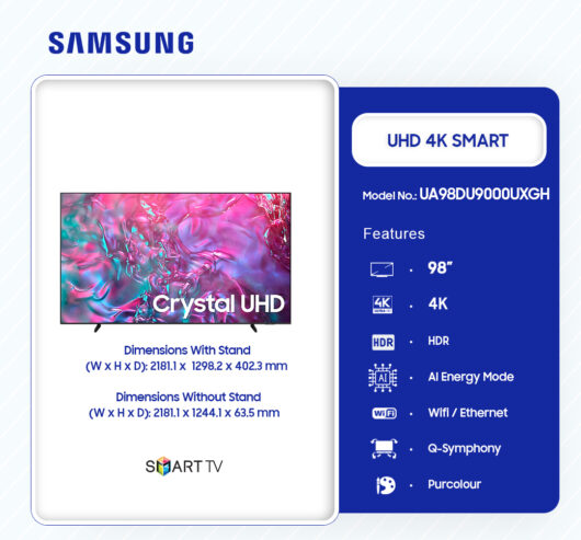 samsung uhd smart 4k 98 inches television ua98du9000uxgh