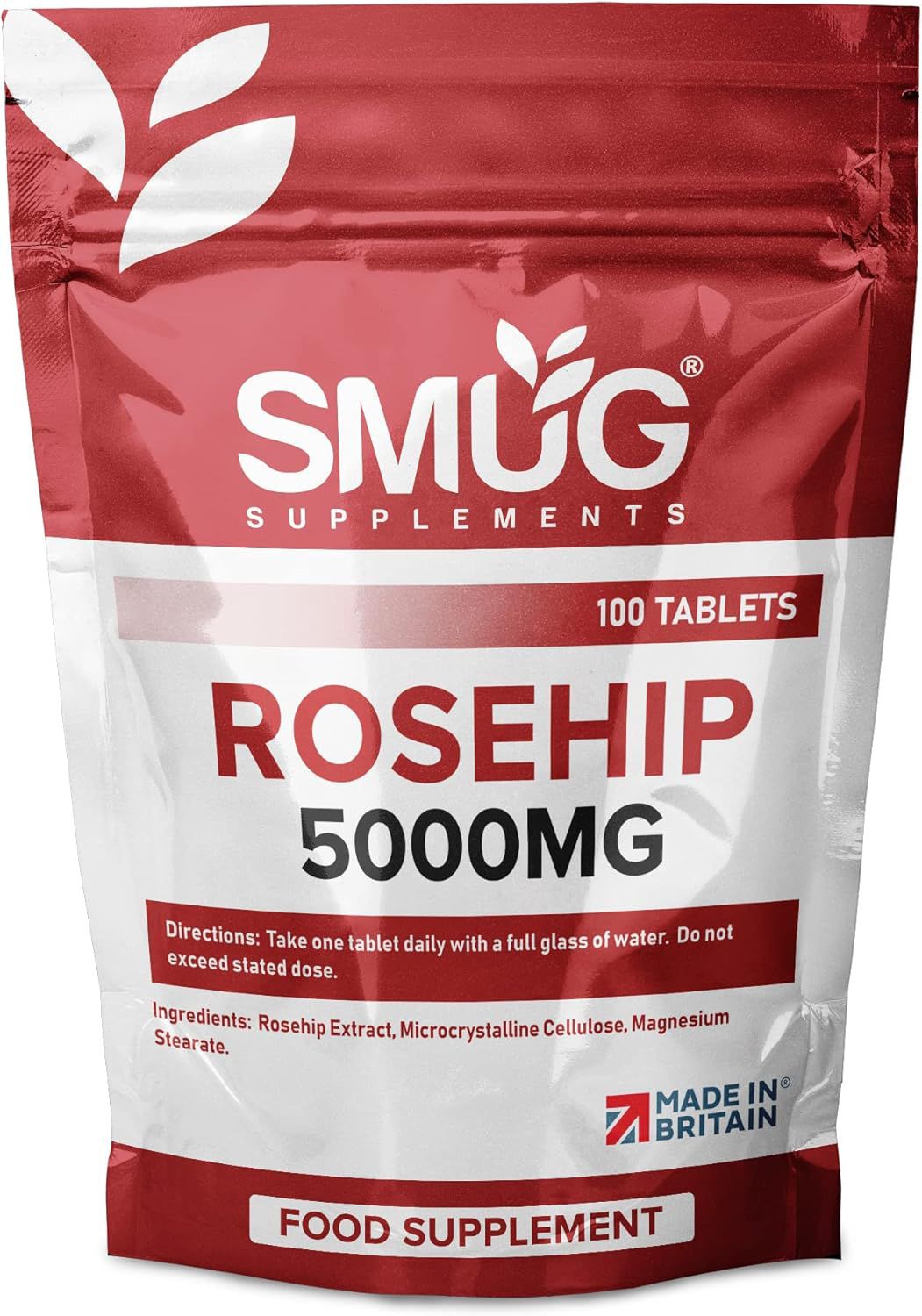 SMUG Supplements Rosehip Tablets 100 High Strength 5000mg Pills