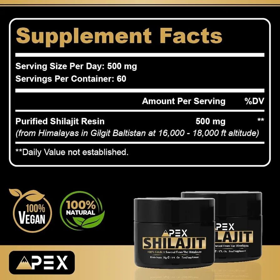 Apex Shilajit Resin with Spoon Gold Grade 100% Pure