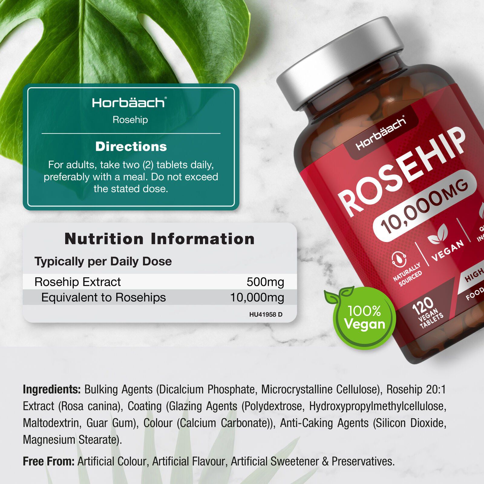 Rosehip 10,000 mg 120 Tablets