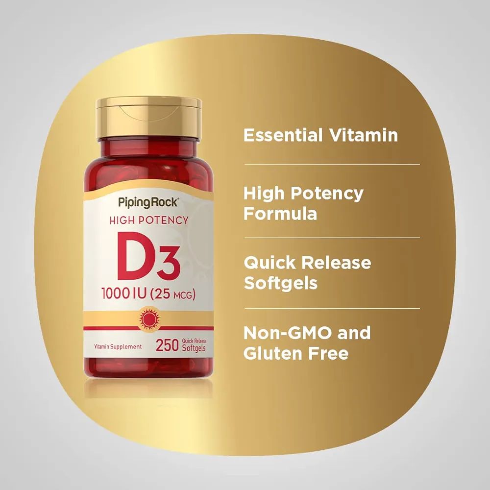 High Potency Vitamin D3 10,000 IU 250 Quick Release Softgels