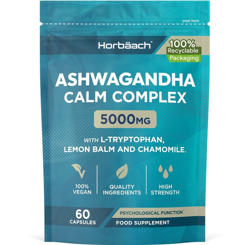 Ashwagandha Calm Complex 5000mg 60 Capsules Supplement
