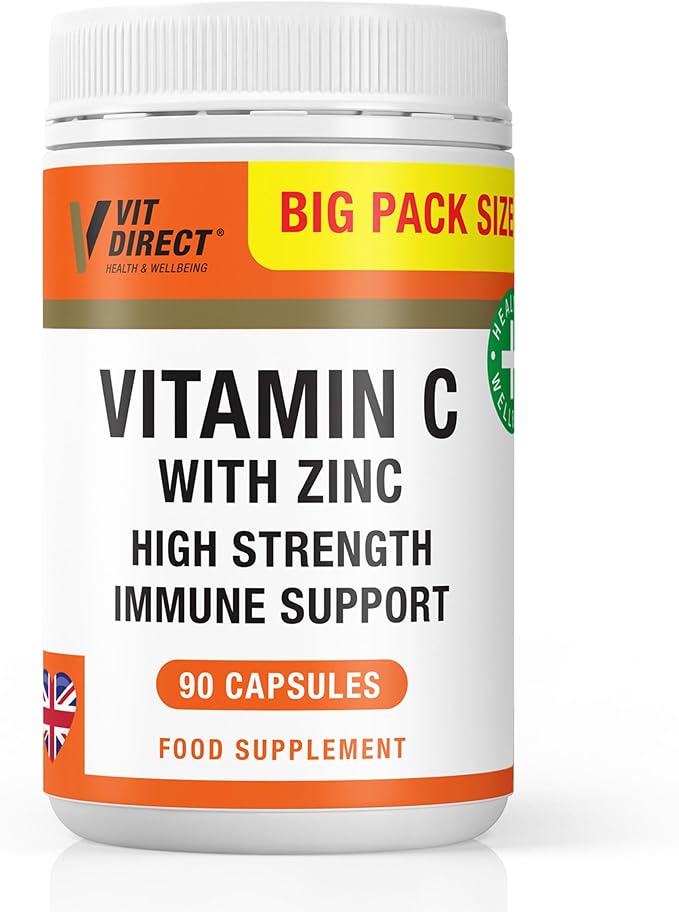 Vitamin C with Zinc High Strength 90 Vegan Capsules Supplement