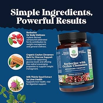 Natures Craft Balancing Berberine Plus Complex 1200mg Supplement