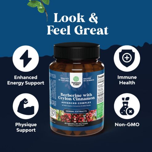 Natures Craft Balancing Berberine Plus Complex 1200mg Supplement