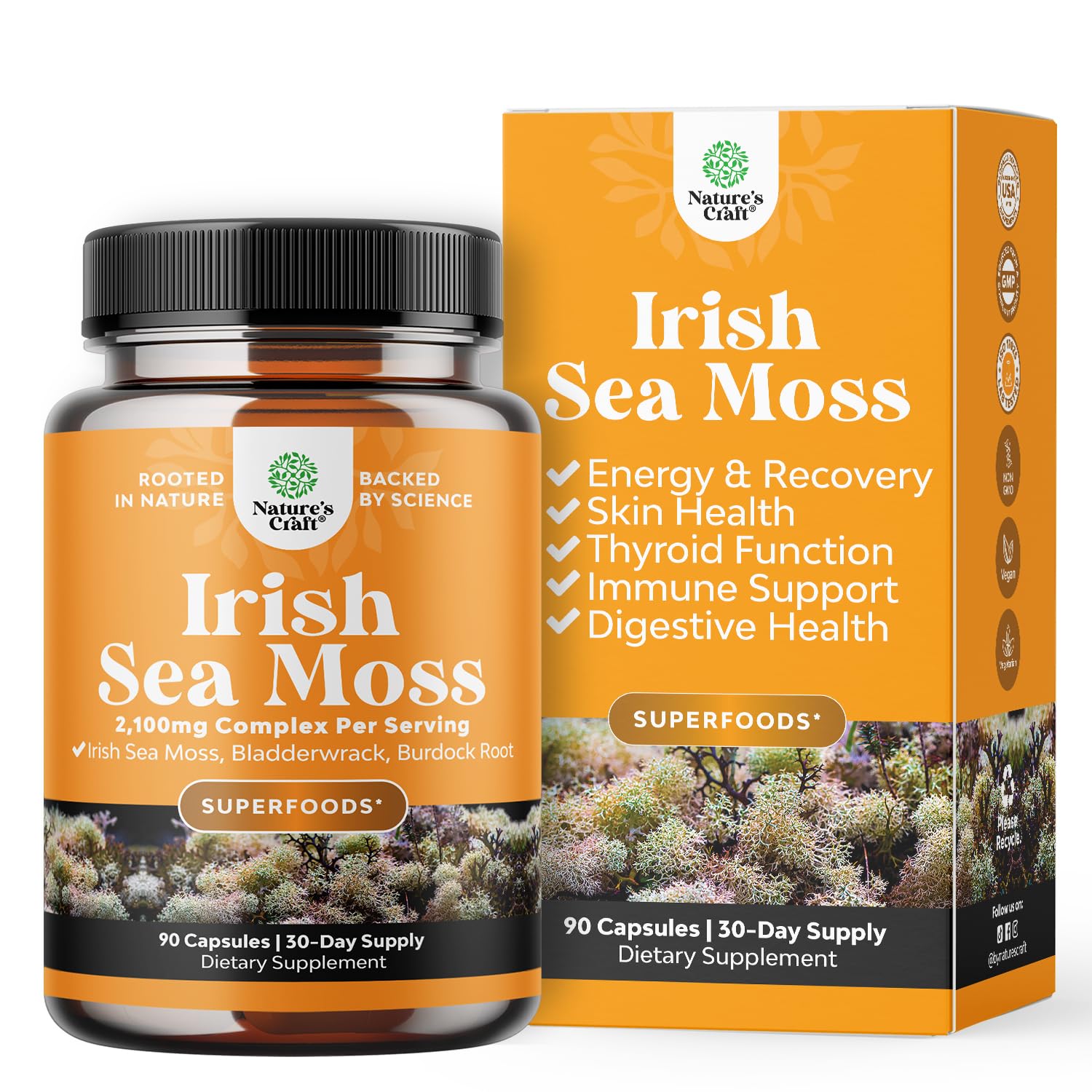 Organic Irish Sea Moss Capsules Supplement