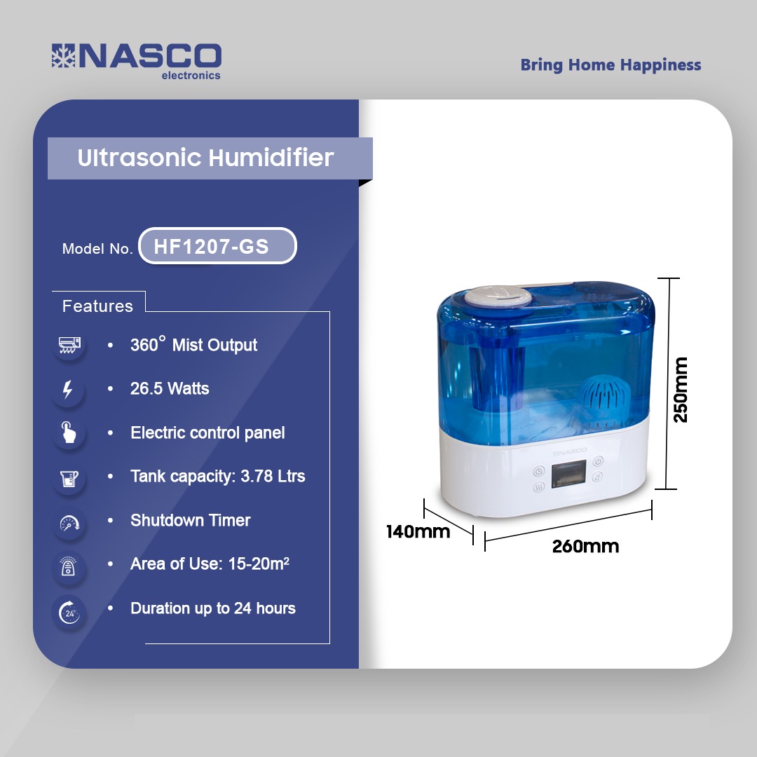Nasco Ultrasonic Humidifier Hf1207 Gs