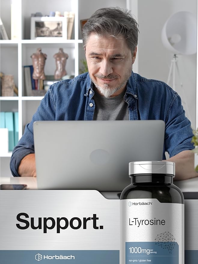 L-Tyrosine 1000Mg Supplement for Focus, Brain, Memory, Mood, and Energy