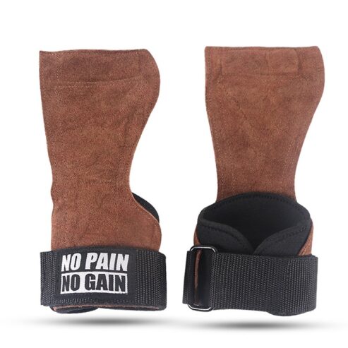 Cowhide Gym Gloves with Wrist Support—No Extra Wrap Needed