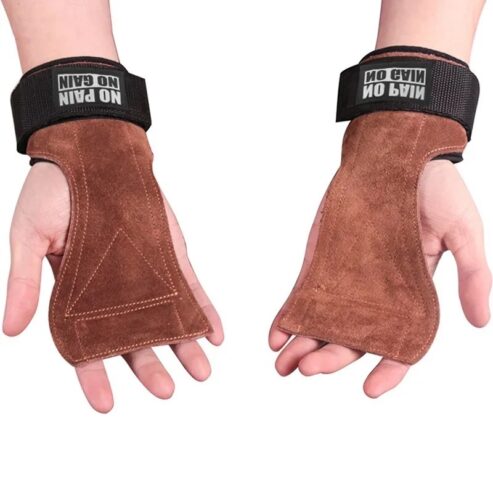 Cowhide Gym Gloves with Wrist Support—No Extra Wrap Needed